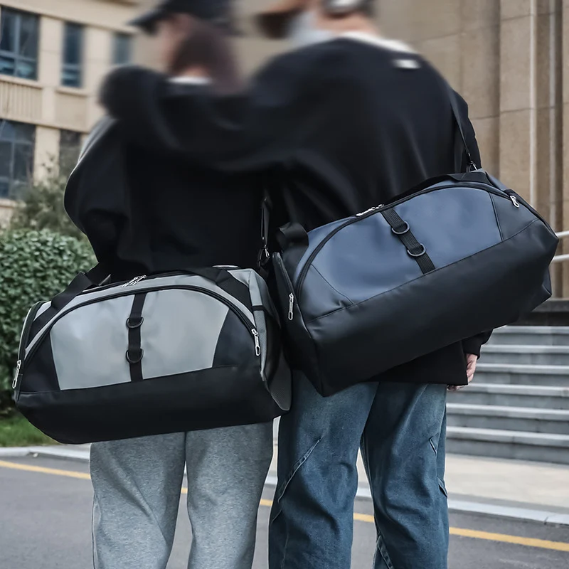 Bolsa deportiva de 55L para gimnasio, Fitness, Yoga, bolsas de lona, separación en seco y húmedo, para acampar al aire libre, senderismo, bolso con zapatos, mochila escolar grande - imagen 3