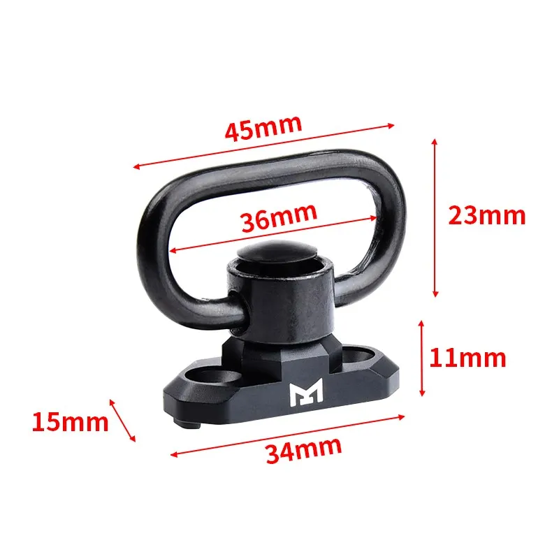 Wadsn-Correa giratoria de liberación rápida para caza, accesorio táctico CNC AR15 QD, montaje de fijación, adaptador de hebilla, botón de rotación M4 - imagen 2