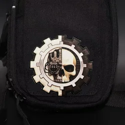 Parche de calavera mecánica, brazalete impreso, insignia de moral táctica militar, gancho y bucle, mochila, pegatinas decorativas para ropa