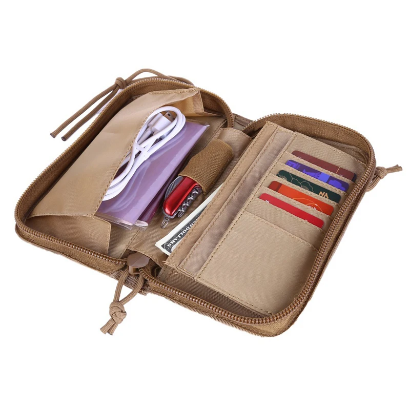 Bolsa EDC impermeable portátil para cambio táctico, Kit de viaje para monedas con tarjetero, paquete de cremalleras, riñonera para acampar y senderismo - imagen 5