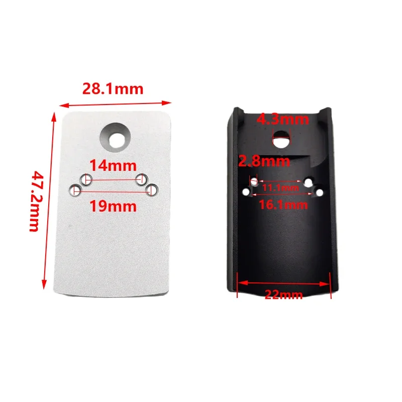 Accesorio táctico de placa de visión de Material de actualización CNC de montaje de punto rojo MST2011 RMR - imagen 2