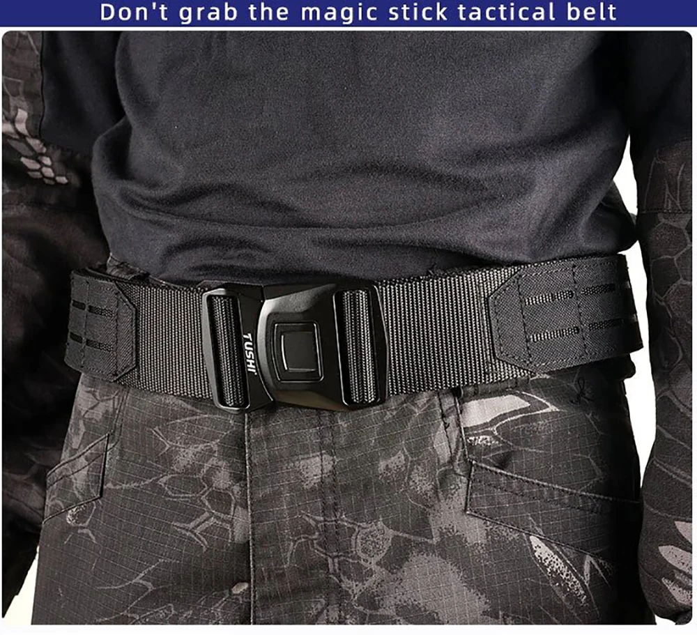 Cinturón táctico MOLLE de liberación rápida para hombre, 2 pulgadas, hebilla de Metal, 2 en 1, Airsoft, Camuflaje, Paintball, 3415 - imagen 3