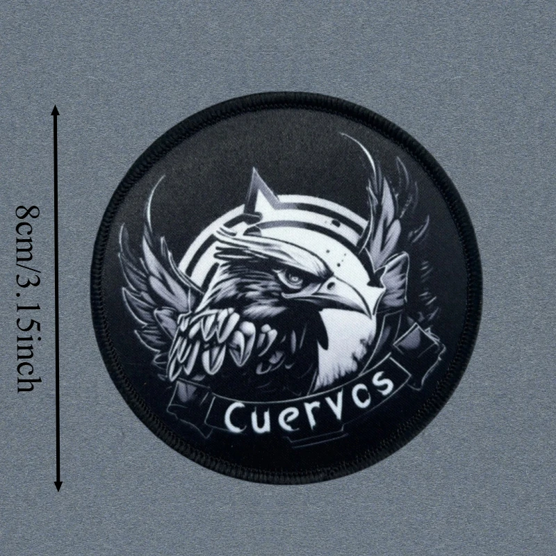 Parche con estampado de guerrero de corvos, chaleco táctico, sombreros con gancho y bucle, insignia de moral, mochila, pegatinas decorativas, parches para brazalete para ropa - imagen 3