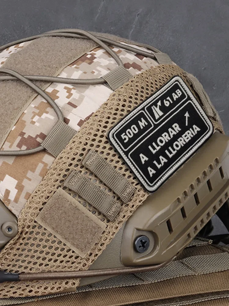 Parches de Velcro bordados en español, insignia de moral táctica, accesorios del alfabeto, mochila, sombreros, pegatinas, 500M - imagen 4