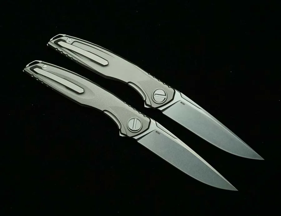 LEMIFSHE Astrum cuchillo plegable M390 mango titanio para camping - imagen 3