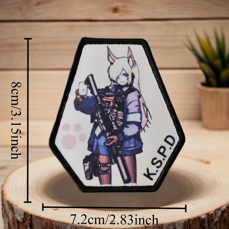 Parche con estampado de Chica de Anime, brazalete decorativo táctico con gancho y bucle, insignia de moral, pegatinas para mochila, parches DIY para ropa - imagen 3