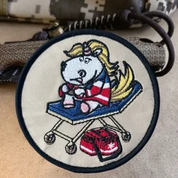 Lustiger Anime-Pony-Stickerei-Patch, taktische Weste, Klettverschluss, Moralabzeichen, Rucksack, dekorative Aufkleber, Armband-Patches für Kleidung