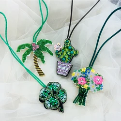 3D hecho a mano Rhinestone con cuentas árbol de coco, mariposa colgante cuerda parches bolsa de cristal cordón parche rebordear apliques parche