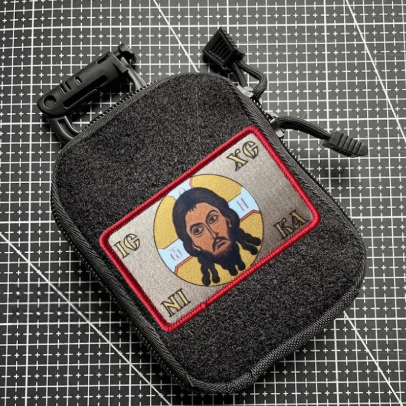 Parche táctico de Jesucristo, insignia con estampado de moral militar, gancho y bucle, mochila, ropa, accesorios decorativos, pegatina, brazalete - imagen 3