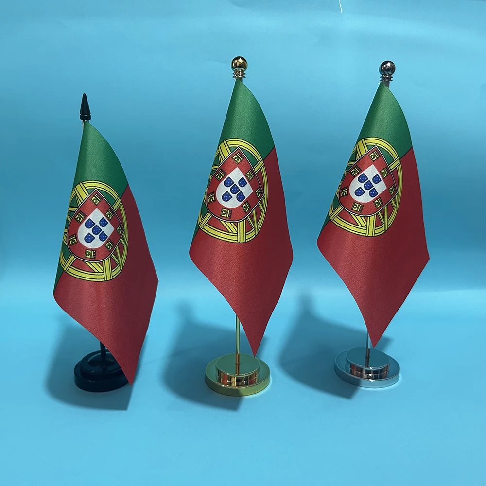 BANDERA DE SKY, bandera de escritorio de oficina, bandera de Portugal, 14x21cm, bandera nacional de la República de Portugal, cartel de país, adornos de escritorio, banderas