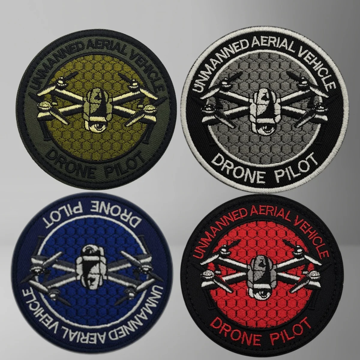 Parche bordado de piloto de Dron, pegatina para ropa, gancho, parches militares, apliques para mochila, insignias de moral táctica, emblema