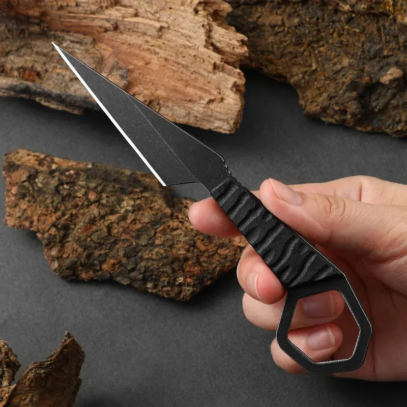 Cuchillo recto mini táctico con cordón para exteriores y pesca - imagen 5