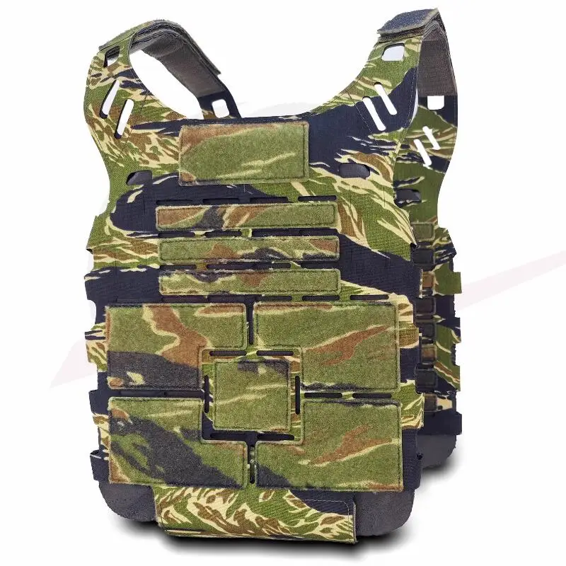 Golden Tiger Spot Camuflaje Deportes al aire libre Estilo ahuecado Chaleco Cuerpo + Hombreras - imagen 4