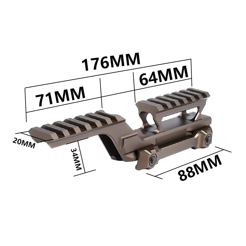 WADSN UNITY-Soporte táctico de elevación Hydra, Base totalmente metálica, adaptador T2 H1 para riel de 20mm, accesorios para pistola de juguete Airsoft - imagen 3