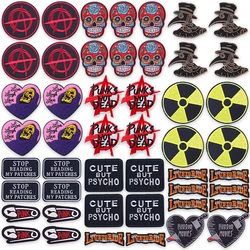 10 unids/lote motocicleta Club Punk Hippie banda de Metal parche bordado hierro en insignias chaleco de motorista chaqueta vaquera insignia de subcultura musical