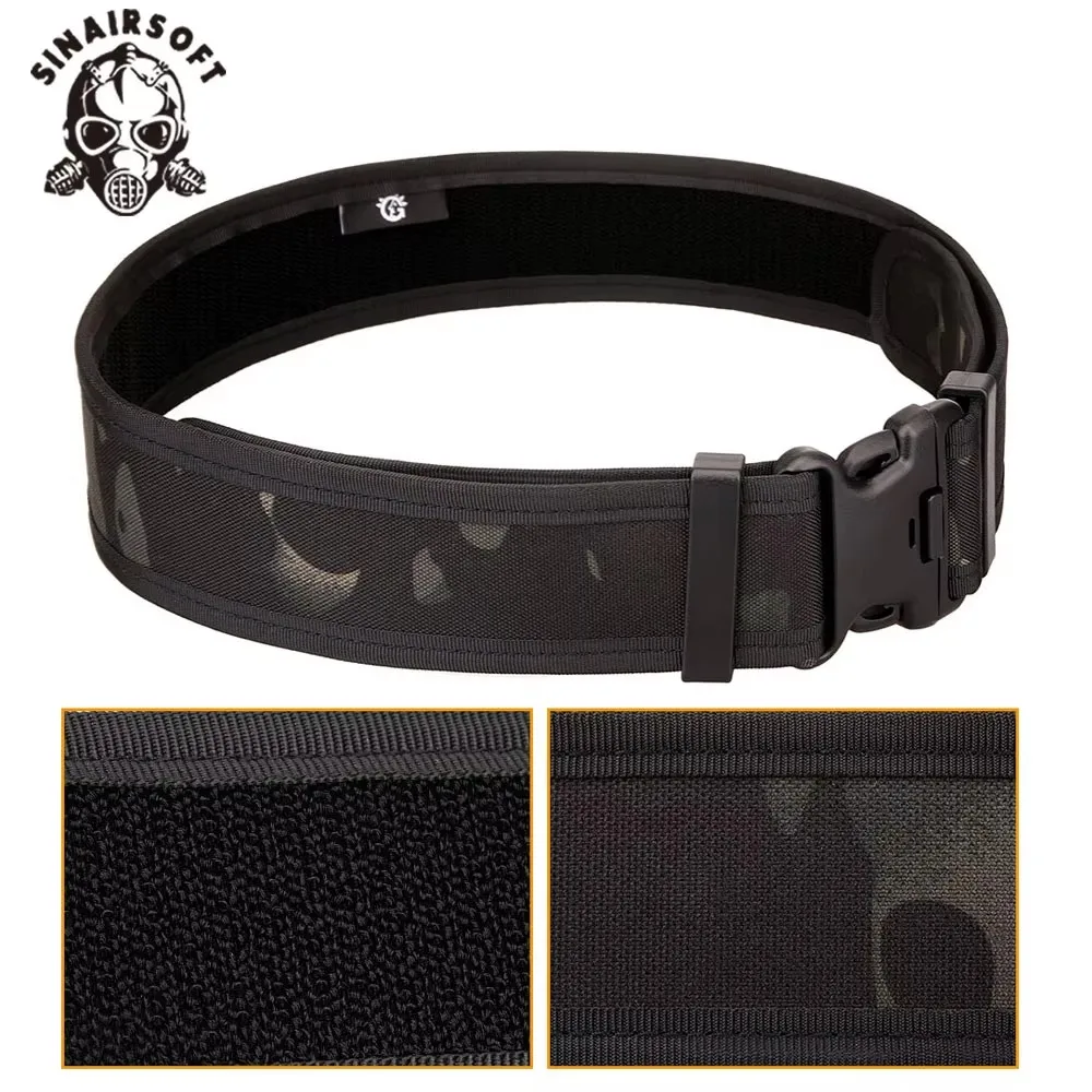 Cinturón táctico Molle de nailon con doble hebilla, cinturón ajustable de entrenamiento resistente, accesorios de caza - imagen 5