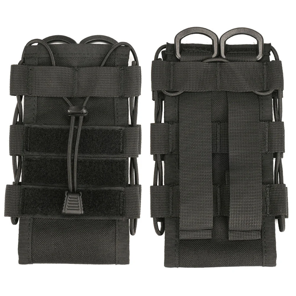 Bolsa táctica en nailon para botella de agua con soporte ajustable