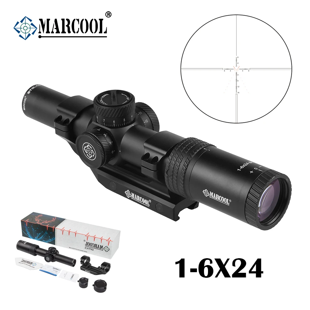 MARCOOL STALKER 1-6X24 IR Airsoft alcance caza SFP compacto Rifle alcance táctico óptico mira telescopios 11/20mm Rail para AR15.223