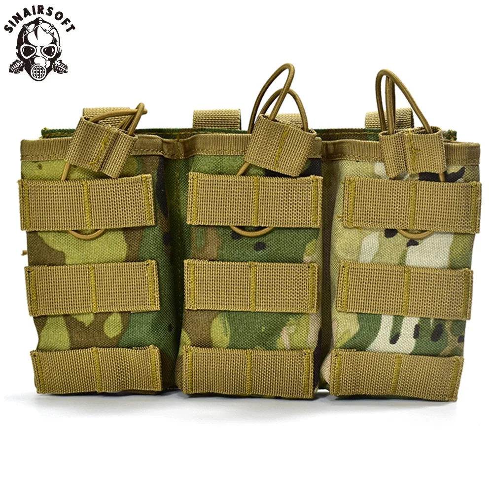 SINAIRSOFT bolsa táctica Triple para revistas 5,56 7,62 bolsa Mag tapa abierta ejército Airsoft Gear juego de guerra Paintball Molle bolsa para revistas