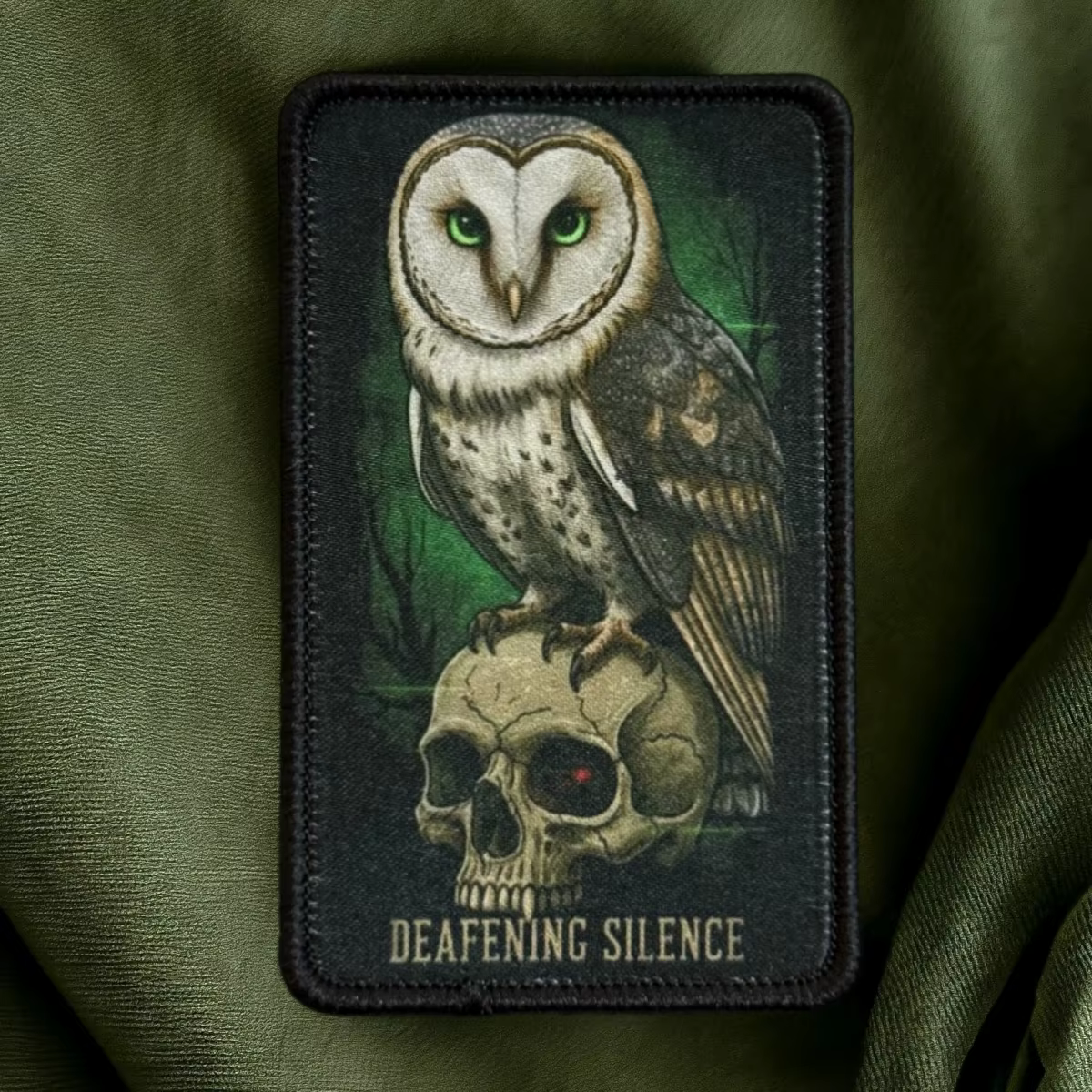 Deafening Silence Parche táctico búho calavera con velcro - imagen 5