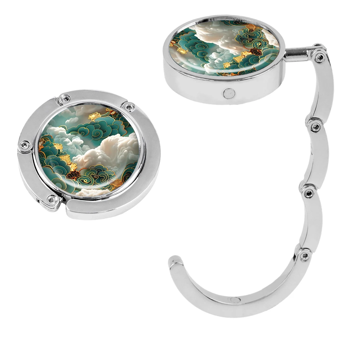 Ganchos para bolsos de flores, soportes plegables de Metal para bolsas de mesa, perchas portátiles para monedero, accesorios de piezas de moda, ganchos antideslizantes - imagen 2