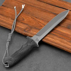 Cuchillo táctico Chrisf supervivencia hoja recta quilla integrada