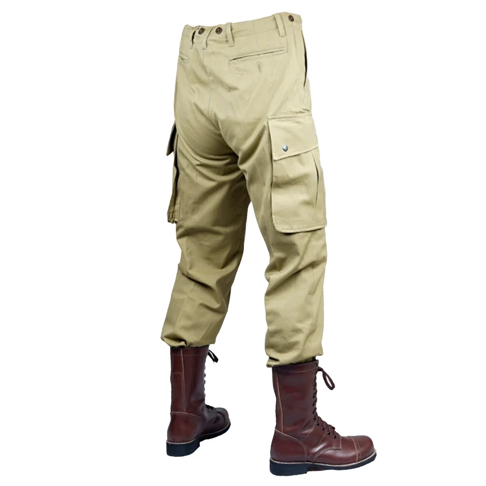 Pantalones paracaidista WW2 US M42 caqui algodón tácticos - imagen 2