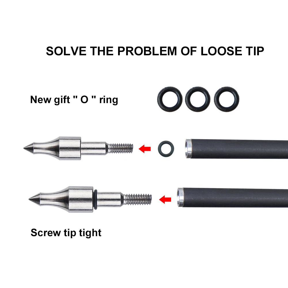 Flecha de carbono mezclado de 31,5 pulgadas, columna vertebral 400 con puntas extraíbles, práctica de objetivo y flechas de caza para arco compuesto de arco tradicional - imagen 4