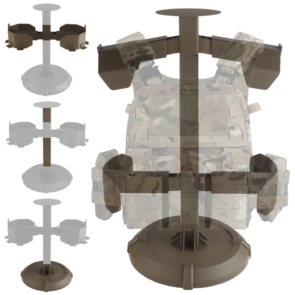 Soporte de exhibición portador de placa táctica, soporte para chaleco de patrulla de caza Airsoft, soporte rápido para casco, soporte para cinturón MOLLE para hombre - imagen 2