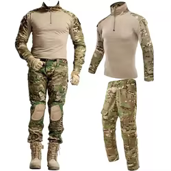 Uniforme táctico para hombre, ropa de caza, trajes al aire libre, camisas de entrenamiento al aire libre, pantalones Cargo, conjuntos de Paintball con almohadillas