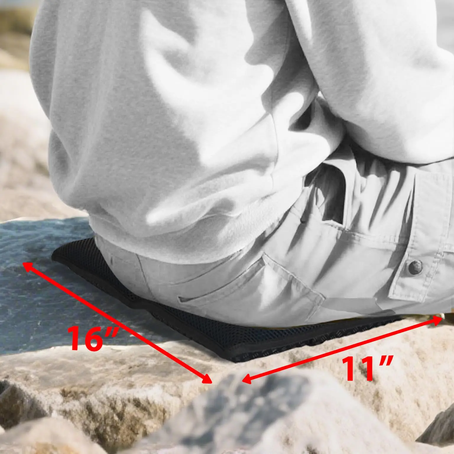 Cojín de asiento de Gel blanqueador, cojín de asiento de viaje plegable, cojines portátiles para asientos de estadio pequeño para juegos deportivos, concierto al aire libre, Camping - imagen 2