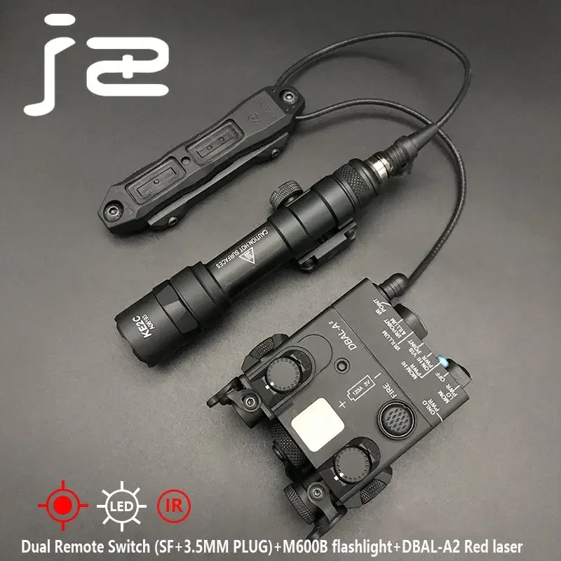 SotacTactical DBAL-A2 de Metal de alta potencia rojo verde IR láser LED luz blanca SF M600B luz de explorador juego de interruptor de presión de Control Dual - imagen 5