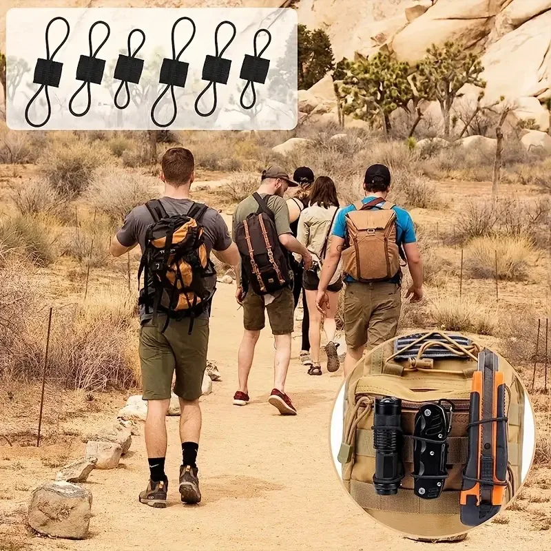 10 Uds MOLLE correas elásticas de nailon cinta hebilla al aire libre senderismo caza mochila chaleco PTT antena palo tubo vinculante retenedor - imagen 5