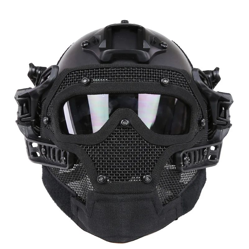 Casco táctico militar para hombre, máscara de combate con alambre de acero, Airsoft, completo, Paintba - imagen 3