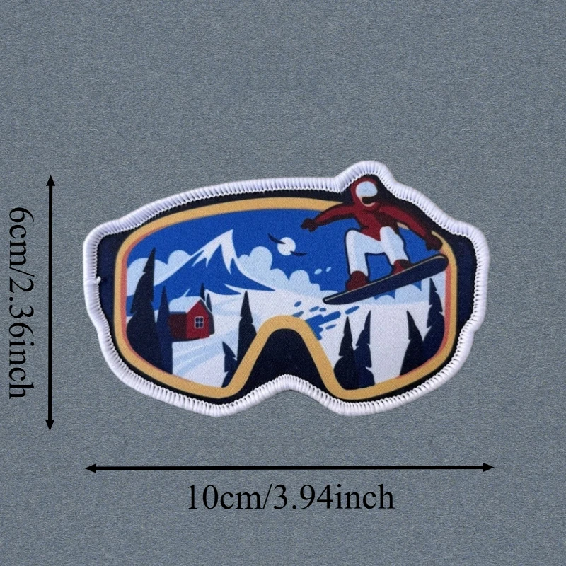 Parche de impresión "gafas de esquí", chaleco táctico, insignia de moral con gancho y bucle, pegatinas decorativas para mochila, parches para brazalete para ropa - imagen 3