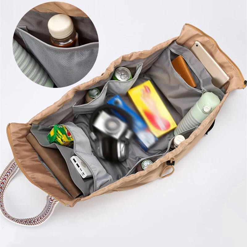 Bolso cruzado deportivo para gimnasio, equipaje de viaje al aire libre de gran capacidad, bolso de fin de semana de corta distancia, mochila de momia con múltiples bolsillos - imagen 5