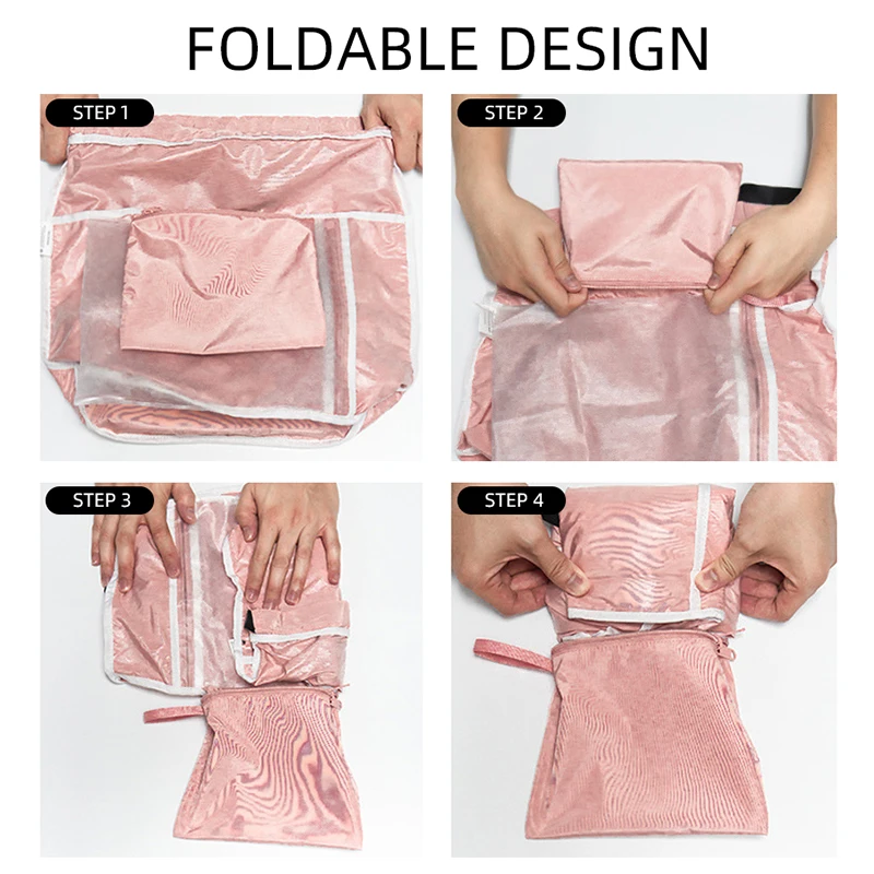 Mochilas de malla con cordón para nadar, organizador de transporte de baloncesto seco y húmedo con paquete de zapatos, mochila para acampar al aire libre, escalar y senderismo - imagen 5