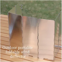 Estufa de tarjeta al aire libre, tablero a prueba de viento, cubierta a prueba de viento para estufa, deflector para picnic y camping, aleación de aluminio ultraligera, fácil de plegar