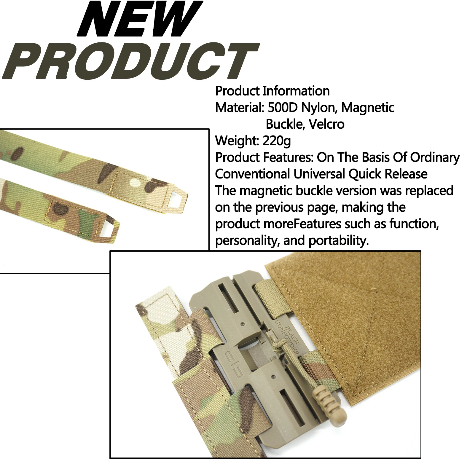 DMGear-chaleco táctico de liberación rápida, hebilla magnética, tecnología negra, liberación rápida Universal, compatible con jpc cpc 6094 4020 - imagen 3