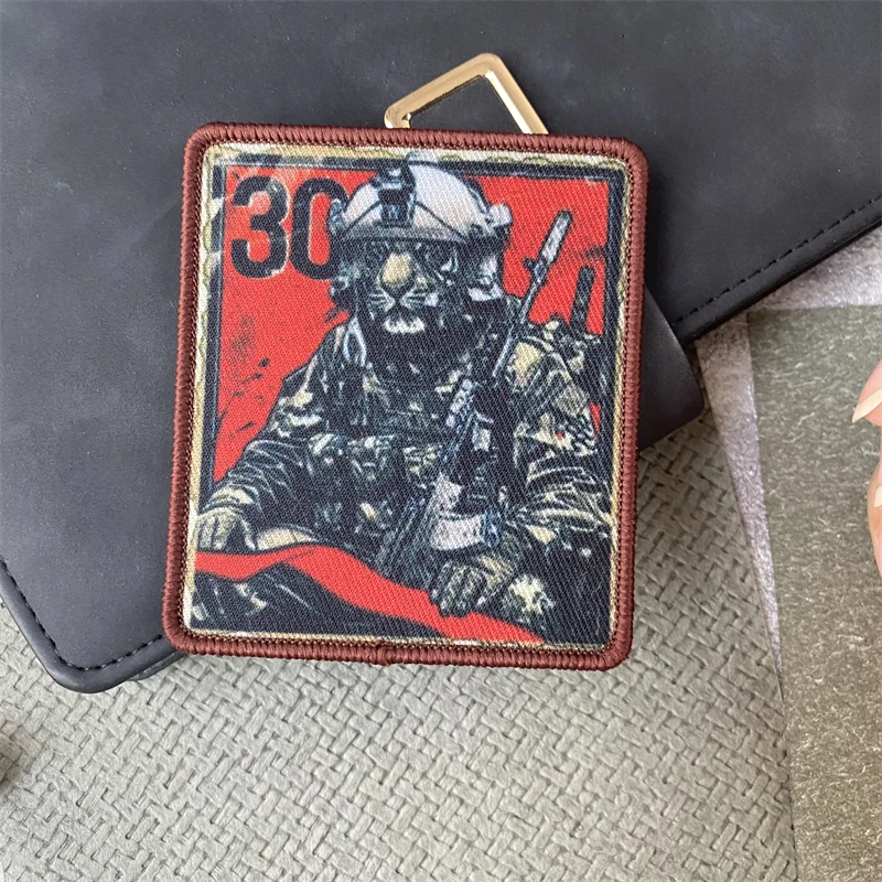 Parche de impresión de tácticas de tigre, equipo militar de soldado Animal, brazalete con gancho y bucle, mochila para exteriores, accesorios para sombreros, pegatinas - imagen 5