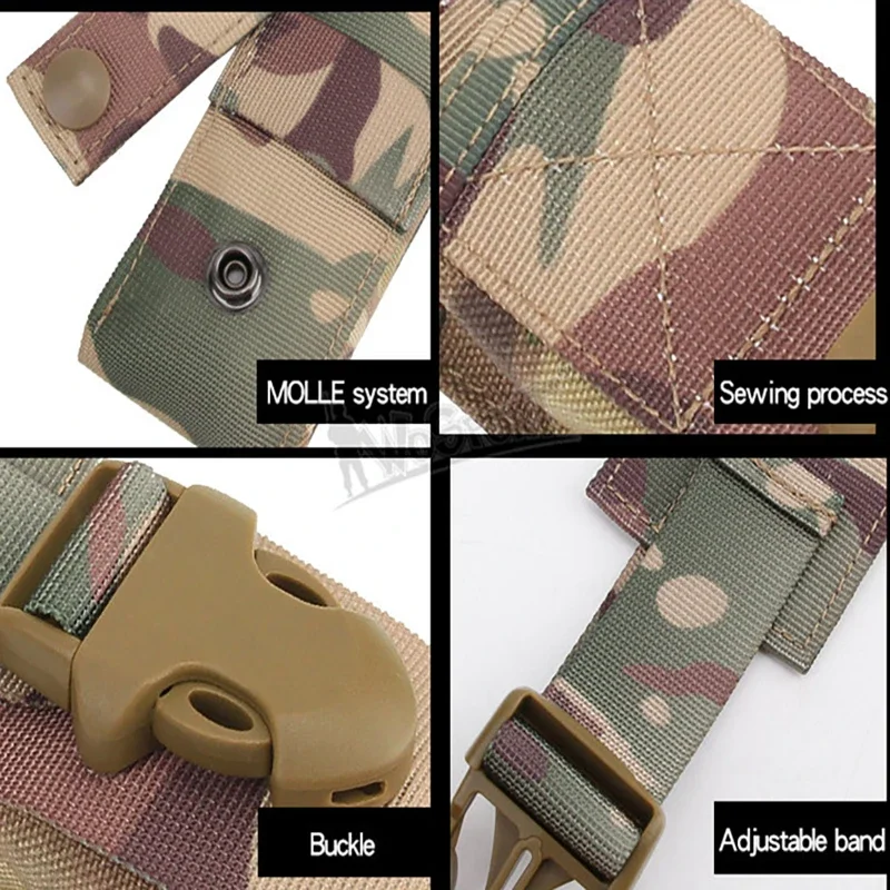 ERQYGRA bolsa de accesorios de linterna táctica para acampar, sistema Molle para caza, senderismo al aire libre, equipo de tiro deportivo de nailon - imagen 2