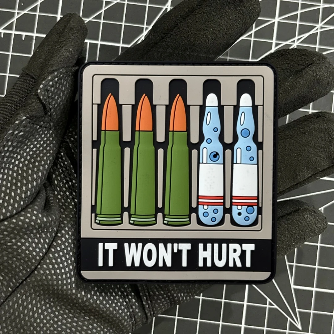 Parche IT WON'T HURT, insignia de moral táctica, parches de gancho y bucle de PVC para ropa, mochila, pegatina decorativa del ejército militar - imagen 5