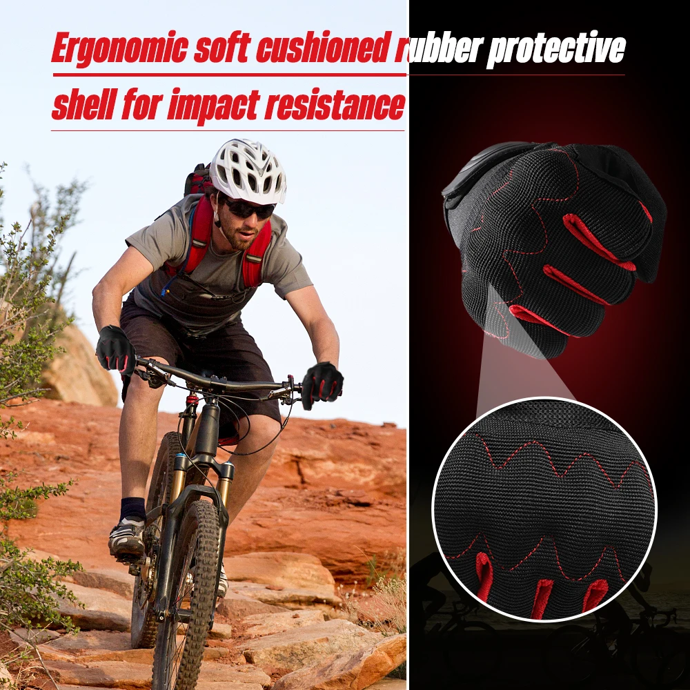 Guantes tácticos antideslizantes de dedo completo para ciclismo, guante deportivo para bicicleta de montaña y de carretera, absorbente de golpes, para entrenamiento y Fitness - imagen 5
