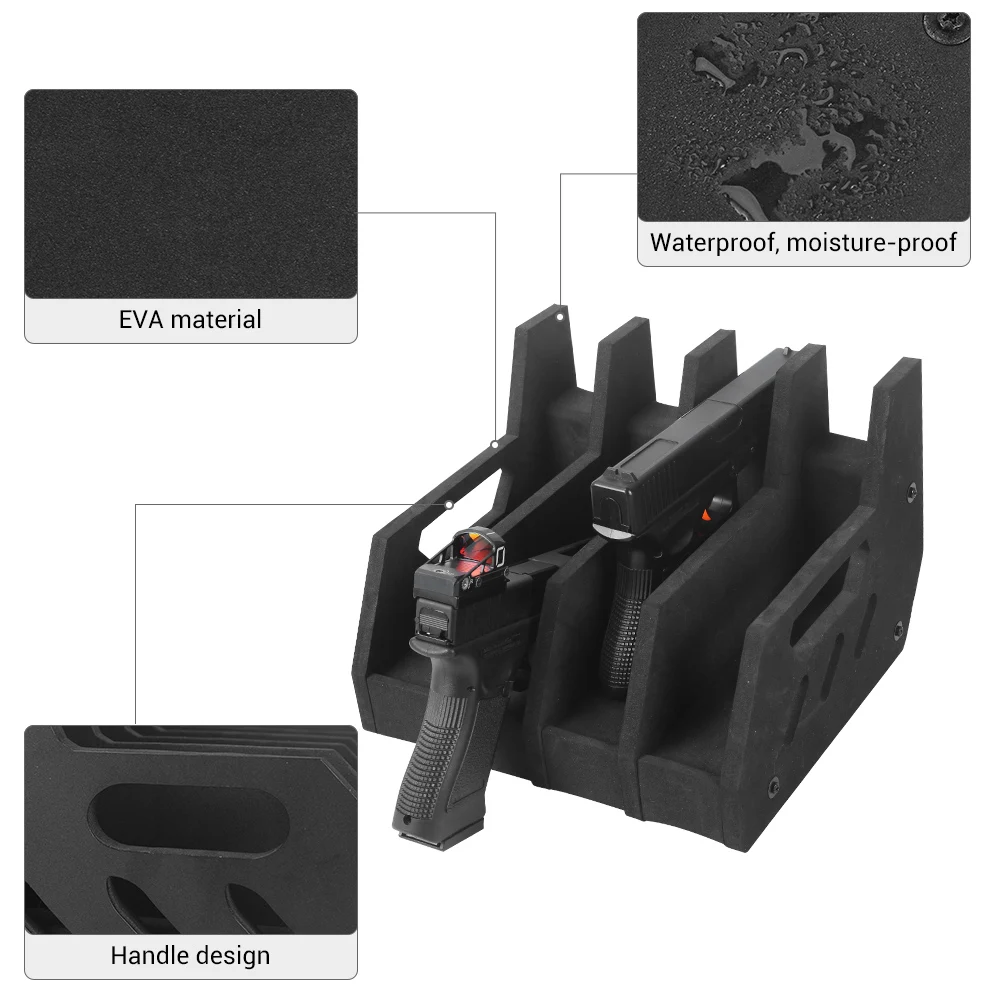 Estante para pistola con 4 ranuras, soporte universal de espuma EVA para pistola, soporte de exhibición para pistola, organizador de almacenamiento, accesorios Airsoft - imagen 2