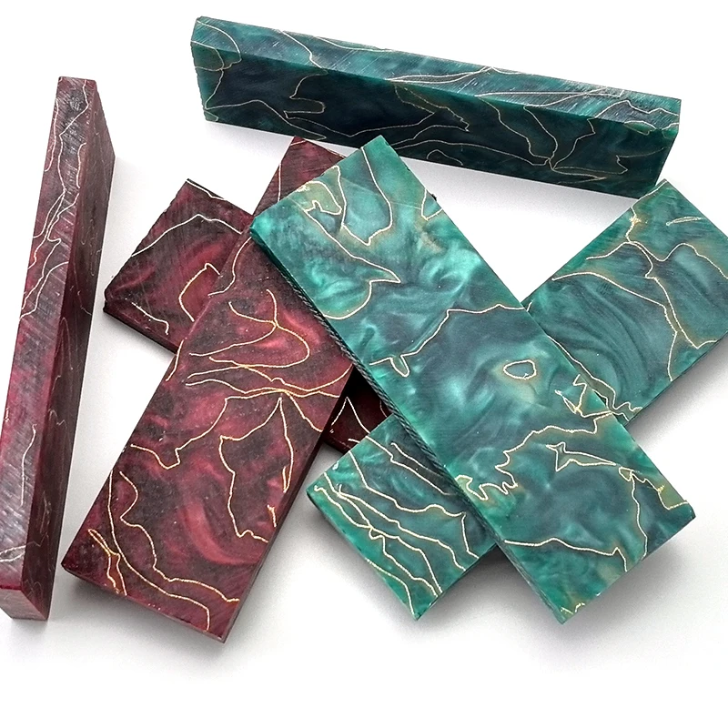 1 pieza de malla de cobre, Material de mango de cuchillo de resina, parche DIY, decoración, escalas, losas en blanco, placa de plantilla de compresión de resina de 120x40x8mm - imagen 5