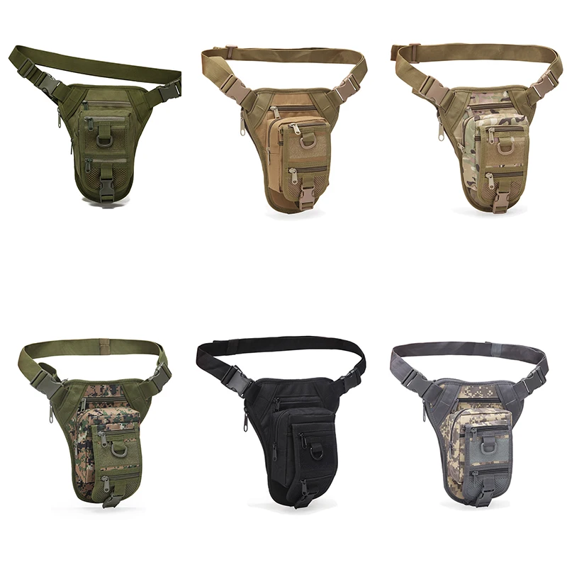 Bolsa táctica de combate del Ejército, riñonera ajustable para pierna, senderismo, caza, Airsoft, Molle, Militar - imagen 5