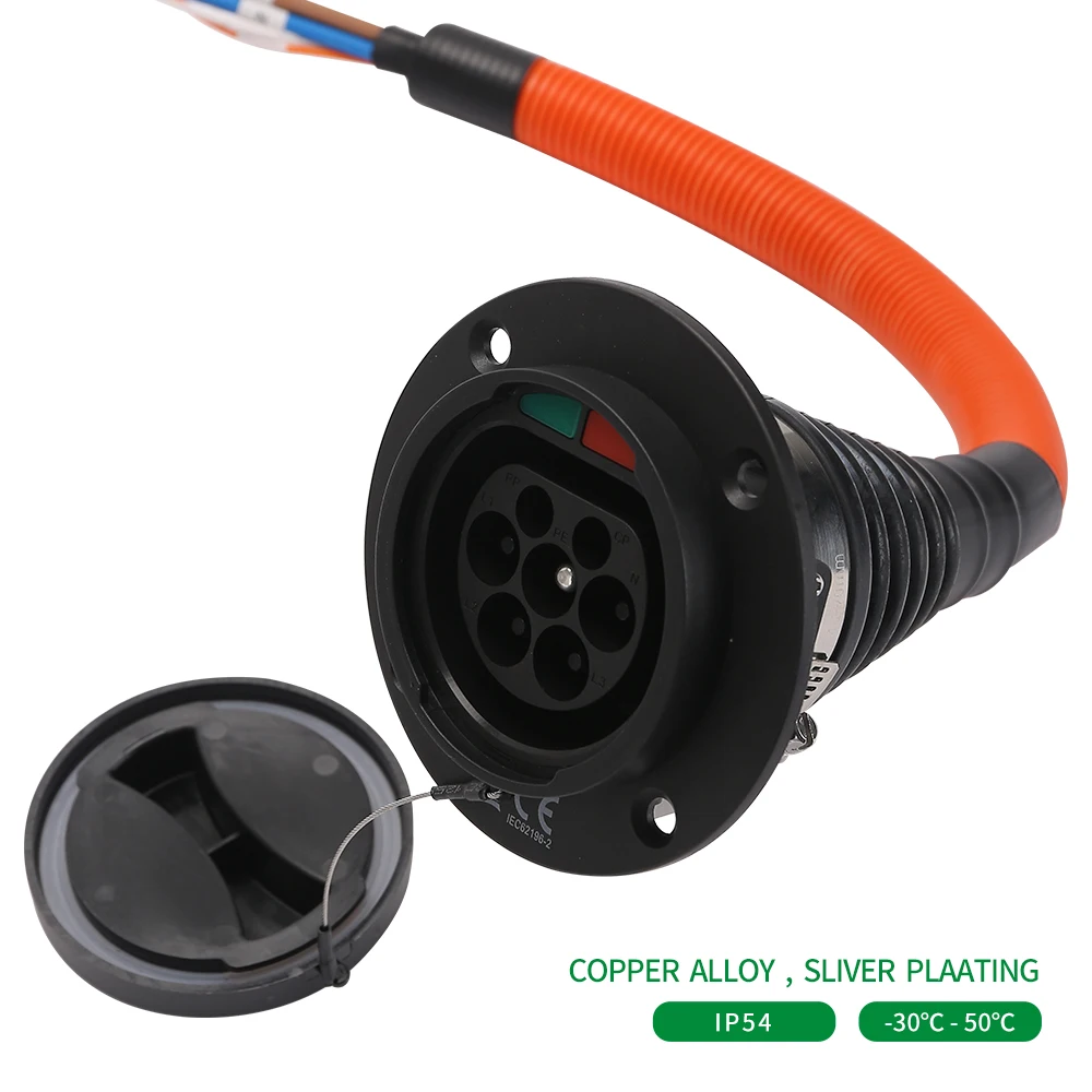 Enchufe de carga de extremo de coche tipo 2, vehículo eléctrico, extremo de coche macho de 7 orificios, IEC62196 - imagen 4