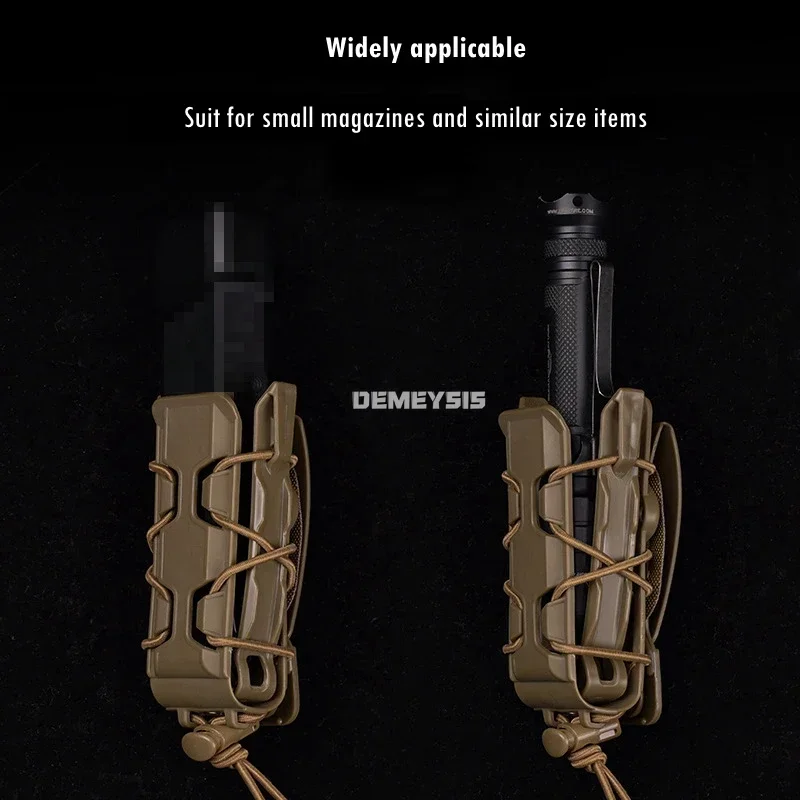 Bolsas para revistas de 9mm y 45ACP, soporte para linterna de caza, riñonera, tiro táctico, pistolas MOLLE, bolsas individuales Mag - imagen 5