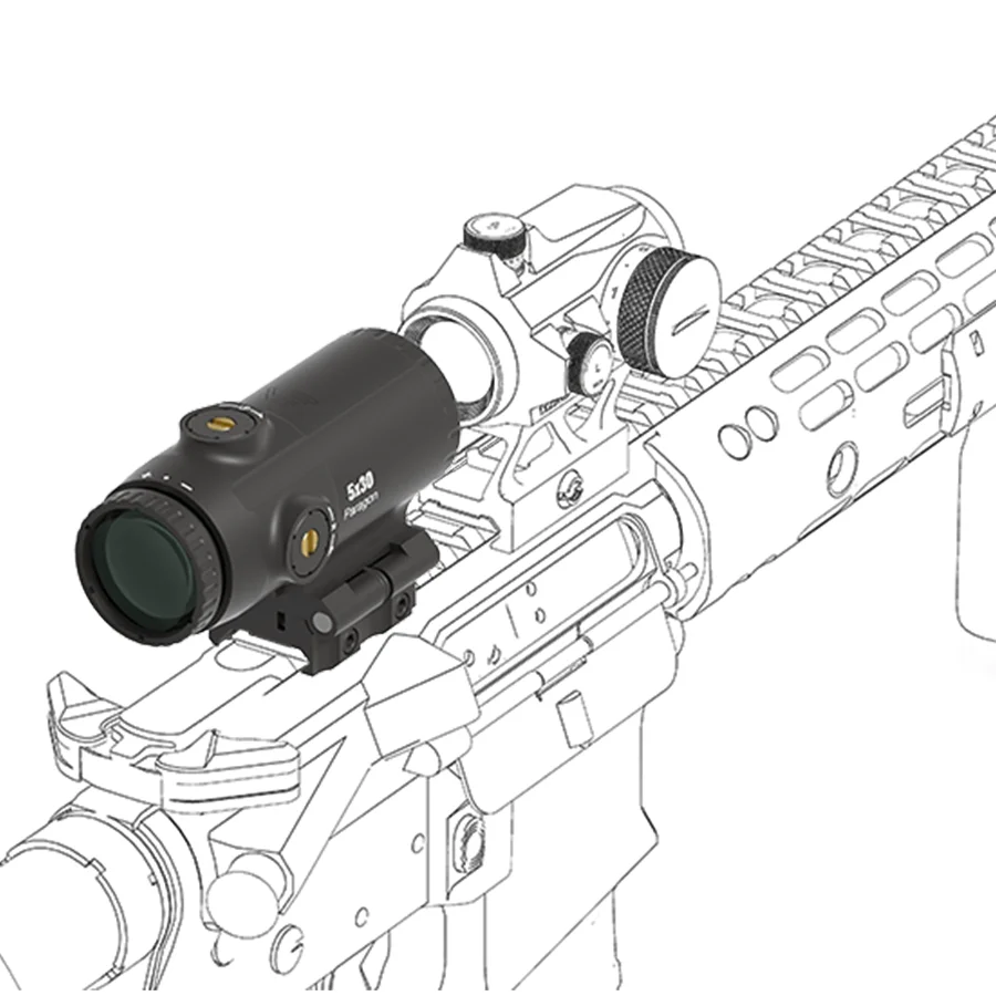 Vector Optics Paragon 5X30 Mini lupa con flip-to-side Qd Picatinny incluye sección elevadora y accesorios - imagen 5
