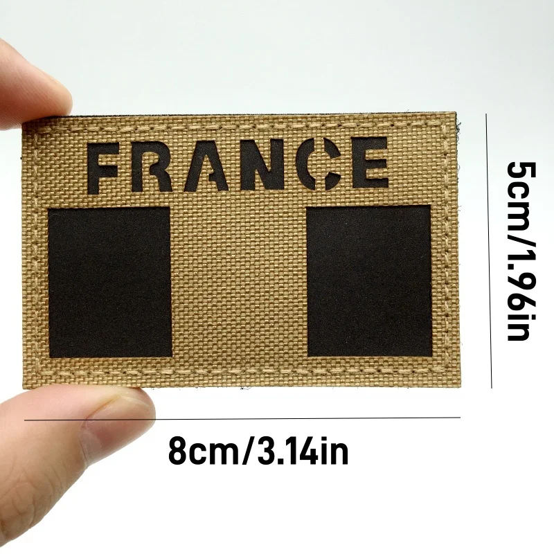 1 insignia de aplique de parche de bandera francesa de alta calidad: emblema de gancho y bucle de sujeción termoadherente, fácil de aplicar, duradero y lavable - imagen 3